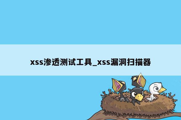 xss渗透测试工具_xss漏洞扫描器