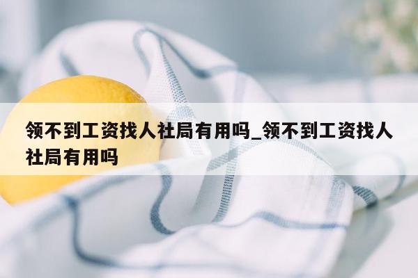 领不到工资找人社局有用吗_领不到工资找人社局有用吗