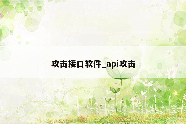 攻击接口软件_api攻击