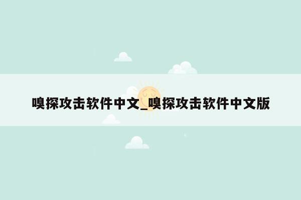 嗅探攻击软件中文_嗅探攻击软件中文版