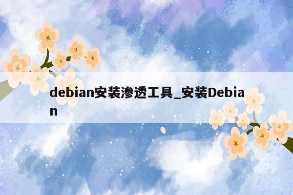 debian安装渗透工具_安装Debian