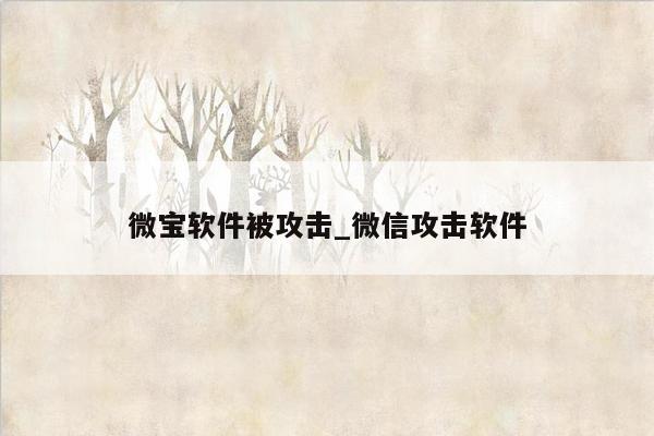 微宝软件被攻击_微信攻击软件