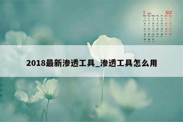 2018最新渗透工具_渗透工具怎么用