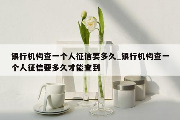 银行机构查一个人征信要多久_银行机构查一个人征信要多久才能查到