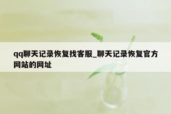 qq聊天记录恢复找客服_聊天记录恢复官方网站的网址