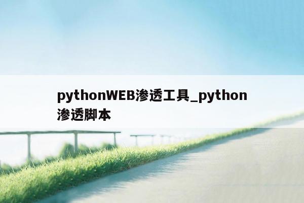 pythonWEB渗透工具_python渗透脚本