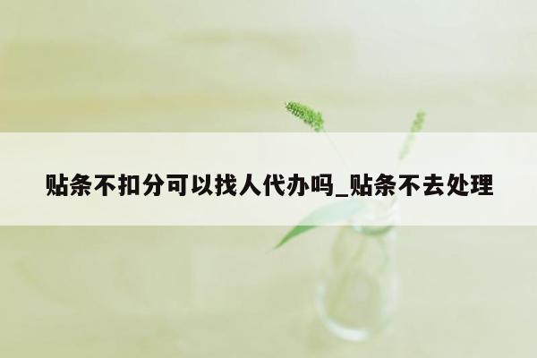 贴条不扣分可以找人代办吗_贴条不去处理