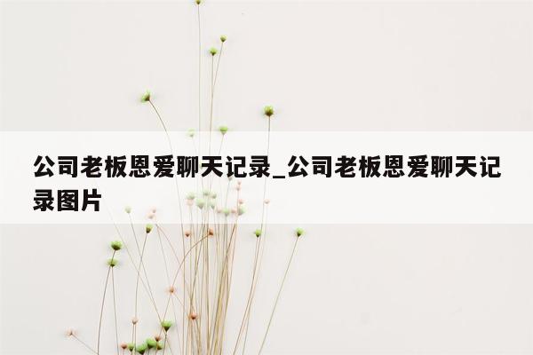 公司老板恩爱聊天记录_公司老板恩爱聊天记录图片