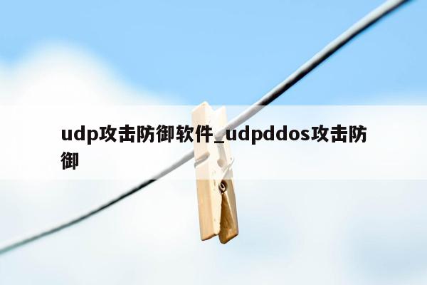 udp攻击防御软件_udpddos攻击防御