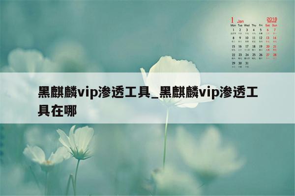 黑麒麟vip渗透工具_黑麒麟vip渗透工具在哪