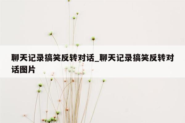 聊天记录搞笑反转对话_聊天记录搞笑反转对话图片