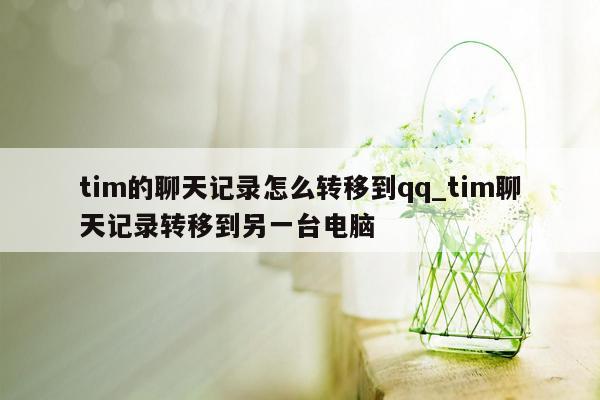 tim的聊天记录怎么转移到qq_tim聊天记录转移到另一台电脑