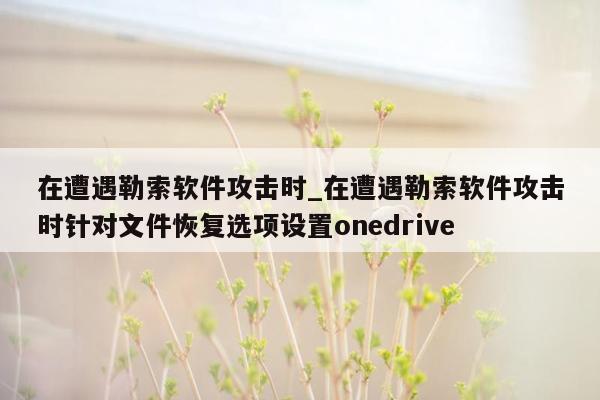 在遭遇勒索软件攻击时_在遭遇勒索软件攻击时针对文件恢复选项设置onedrive