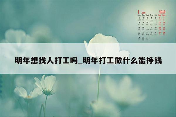 明年想找人打工吗_明年打工做什么能挣钱