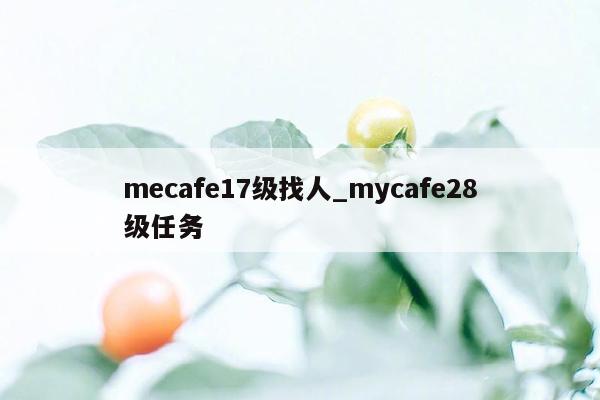 mecafe17级找人_mycafe28级任务