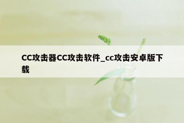 CC攻击器CC攻击软件_cc攻击安卓版下载