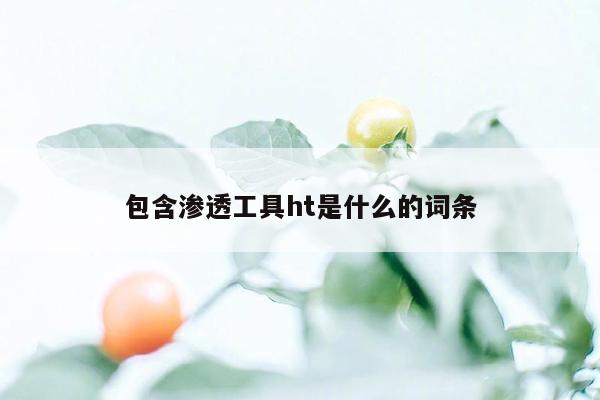 包含渗透工具ht是什么的词条