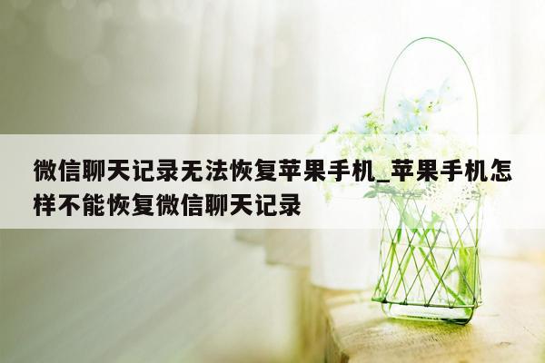 微信聊天记录无法恢复苹果手机_苹果手机怎样不能恢复微信聊天记录