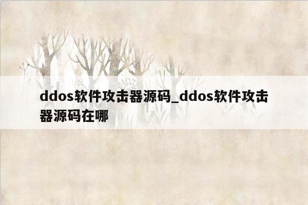 ddos软件攻击器源码_ddos软件攻击器源码在哪