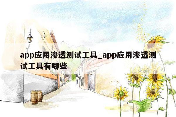 app应用渗透测试工具_app应用渗透测试工具有哪些