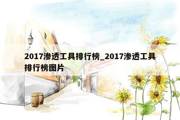 2017渗透工具排行榜_2017渗透工具排行榜图片