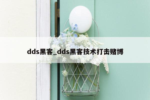 dds黑客_dds黑客技术打击赌博