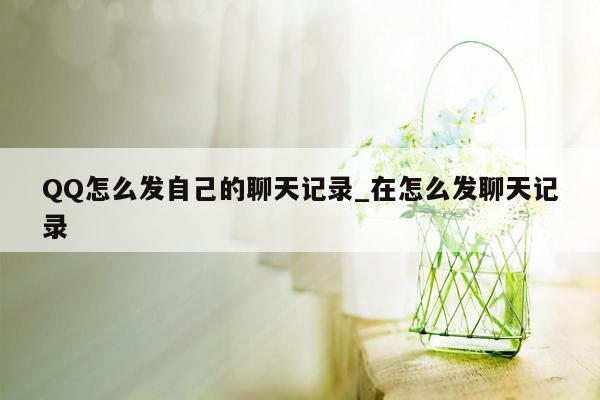 QQ怎么发自己的聊天记录_在怎么发聊天记录