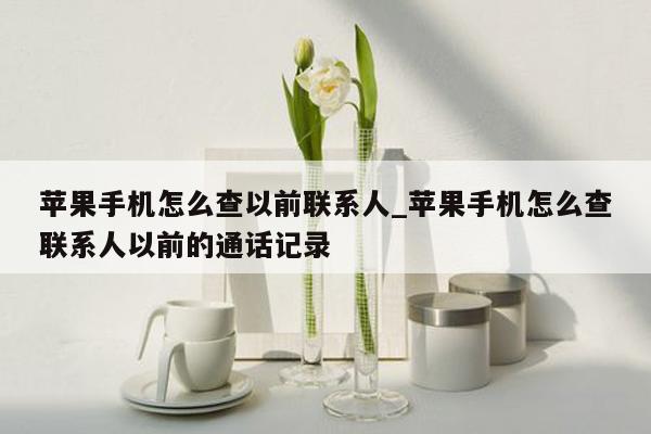 苹果手机怎么查以前联系人_苹果手机怎么查联系人以前的通话记录