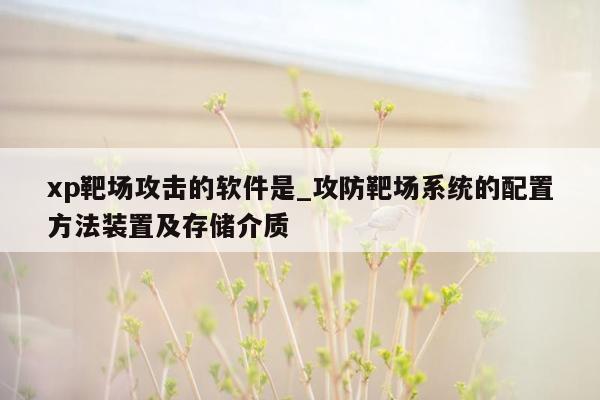 xp靶场攻击的软件是_攻防靶场系统的配置方法装置及存储介质