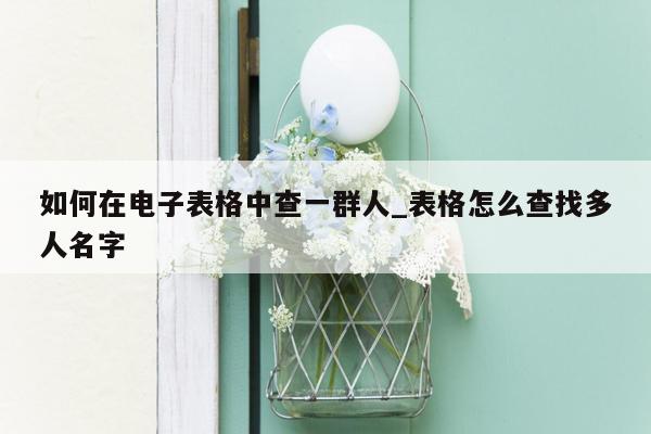 如何在电子表格中查一群人_表格怎么查找多人名字