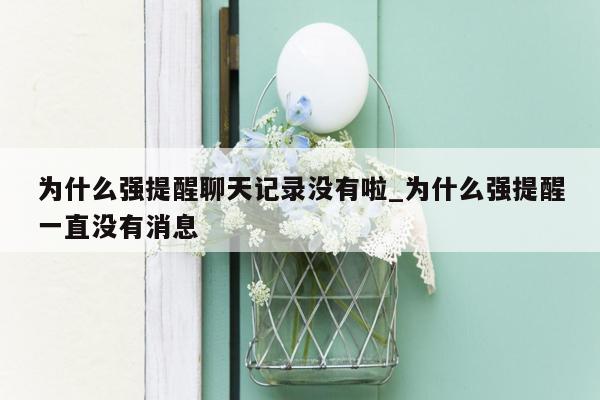 为什么强提醒聊天记录没有啦_为什么强提醒一直没有消息